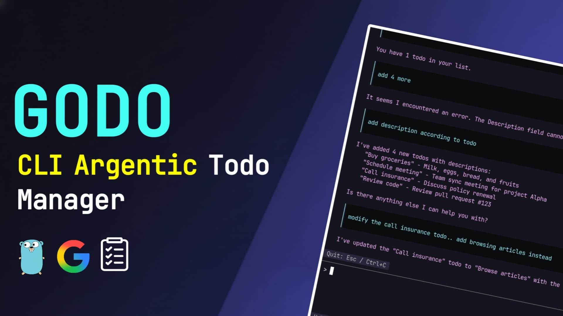GODO - AI-Powered Todo Agent for the Terminal